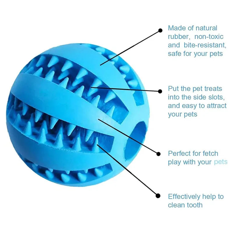 Dog Toy Ball Interactive Rubber Balls Puppy Chewing Toys Pet Tooth Cleaning Ball Cats Pets Food Treat Feeder Silicone Balls Toy