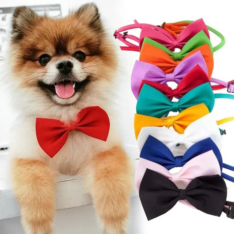 40cm Adjustable Dog Cat Bow Tie Puppy Pets Neck Tie Pet Supplies Kitten Cat Dog Collar Strap Cat Dog Grooming Accessories 1PC