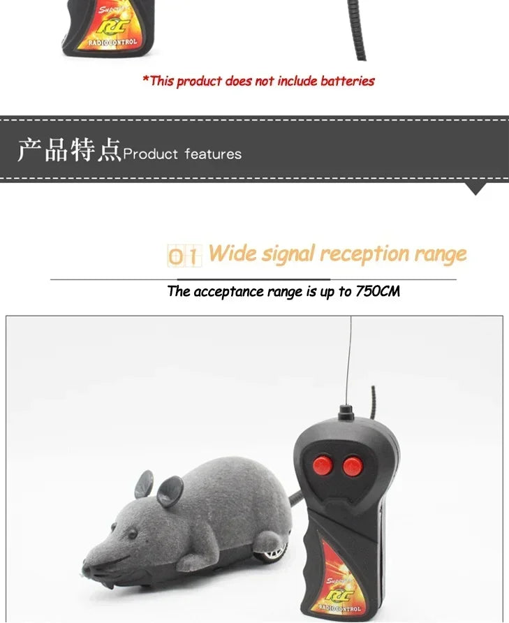 Rat Funny Cat Toy with Remote Control Funny Pet Cat Toy Wireless Controlled Toy Rat Interactive Toys Cat Teaser Toy Pet Supplies