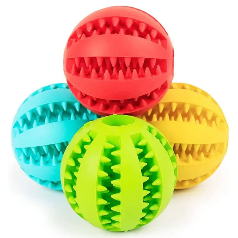 Dog Toy Ball Interactive Rubber Balls Puppy Chewing Toys Pet Tooth Cleaning Ball Cats Pets Food Treat Feeder Silicone Balls Toy