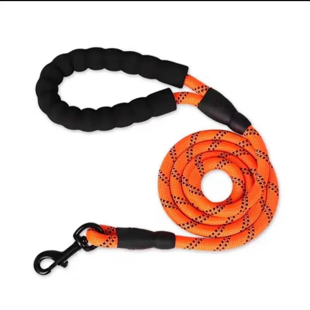 Reflective Dog Leash With Comfortable Padded Handle - Double Heavy Duty Traction Rope For Strong Dogs - Enhance Safety And Contr