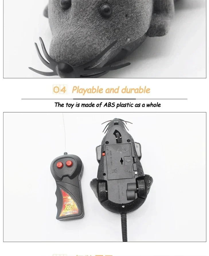 Rat Funny Cat Toy with Remote Control Funny Pet Cat Toy Wireless Controlled Toy Rat Interactive Toys Cat Teaser Toy Pet Supplies