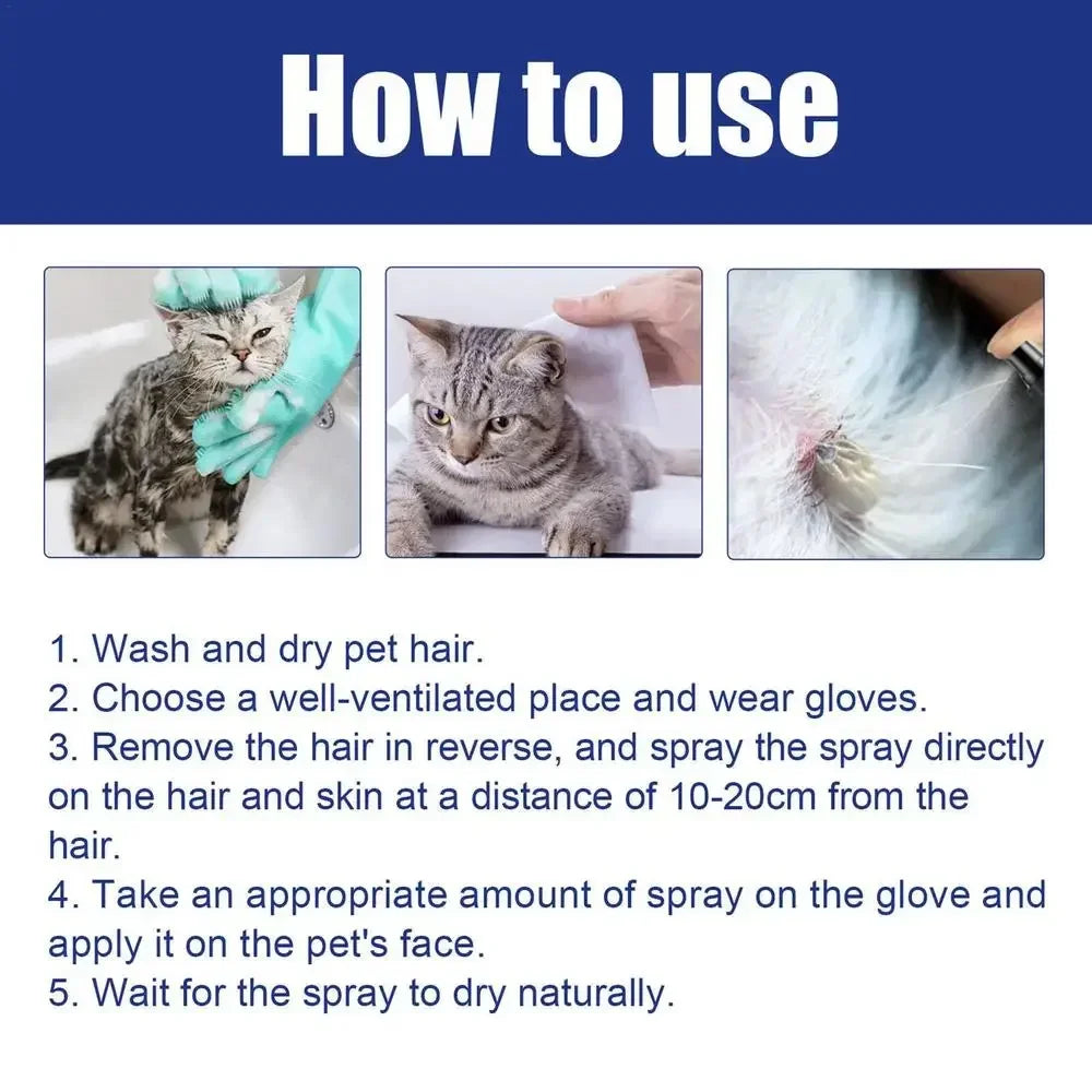 Pet Dog Cat Anti Flea Drops 100ml Insectcide Flea Lice Insect Remover Spray Flea And Tick Concentrate Formula Pet Flea Remover