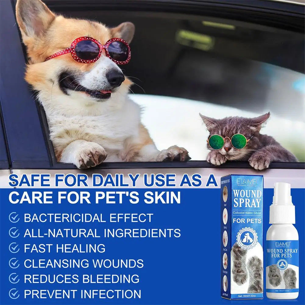 Pets Cats Dogs Prevent Infection Stop Bleeding Minor Skin Wounds Scalds Burns Scratches Topical Use Wound Care Spray