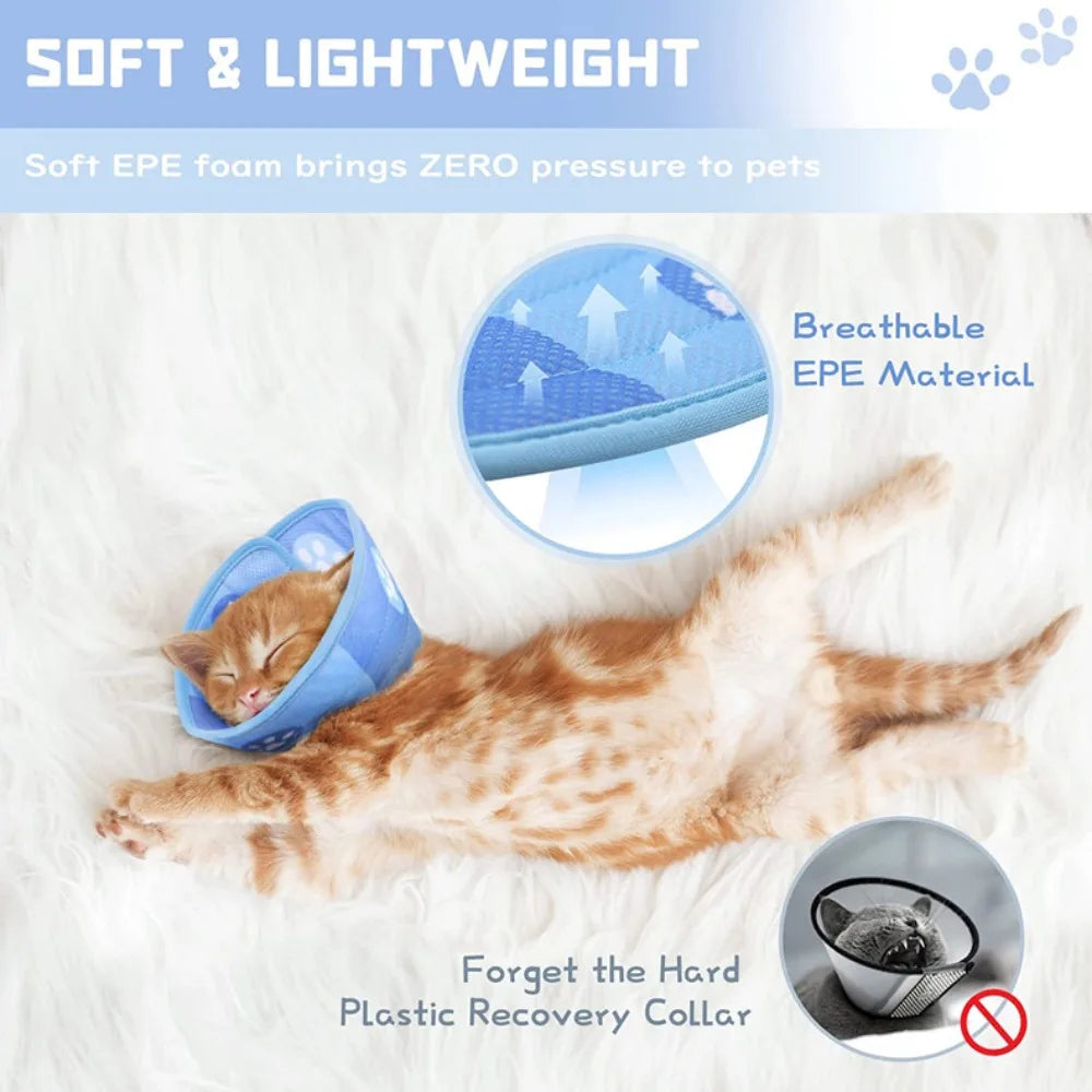 Pet Dog Neck Cone Recovery Collar Cat Elizabethan Adjustable Collar Anti-bite Protective Medical Neck Ring Pet Accessories