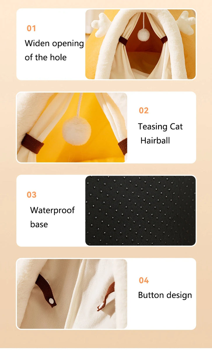 Dog Nest Warm Dog Bed Four Seasons Universal House Type Triangle Tent Closed Cat Nest Dog House Cat Mat Dog Mattress Cat Bed