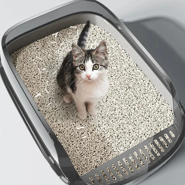 New Premium, Luxurious High-Quality Large Spacious Plastic Cat Litter Box with Anti-Splash Design for Open Cats Toilet. High Cap