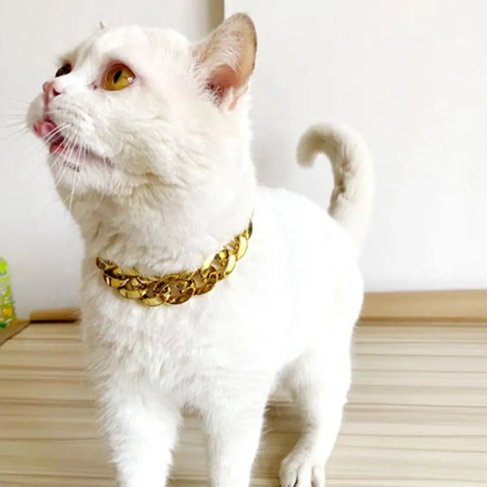 Pet Fashion Necklace Chain Dog Collar French Fighting Small Medium Dog Gold Collar Cat Dog Gold Necklace Pet Jewelry Accessories