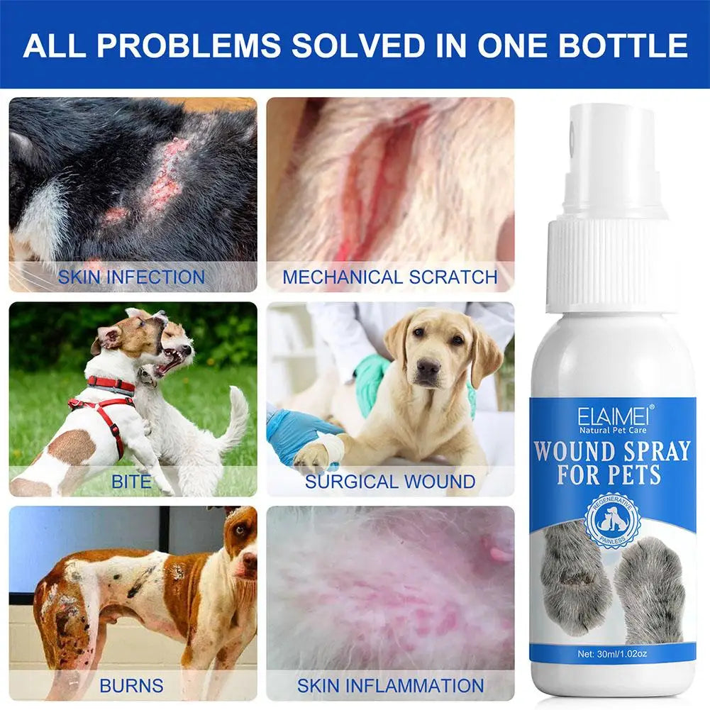 Pets Cats Dogs Prevent Infection Stop Bleeding Minor Skin Wounds Scalds Burns Scratches Topical Use Wound Care Spray