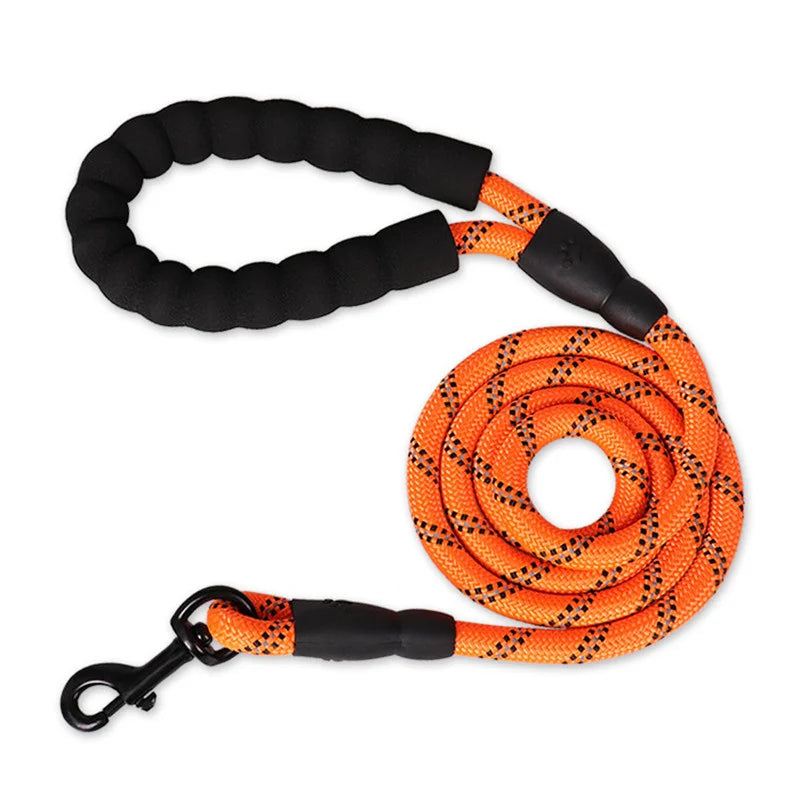Dog Training Traction Rope 120/150/200/300CM Strong Leather Soft Handle Dog Leather Outdoor Pet Training Rope for Large Dogs