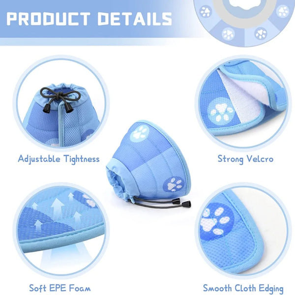 Pet Dog Neck Cone Recovery Collar Cat Elizabethan Adjustable Collar Anti-bite Protective Medical Neck Ring Pet Accessories