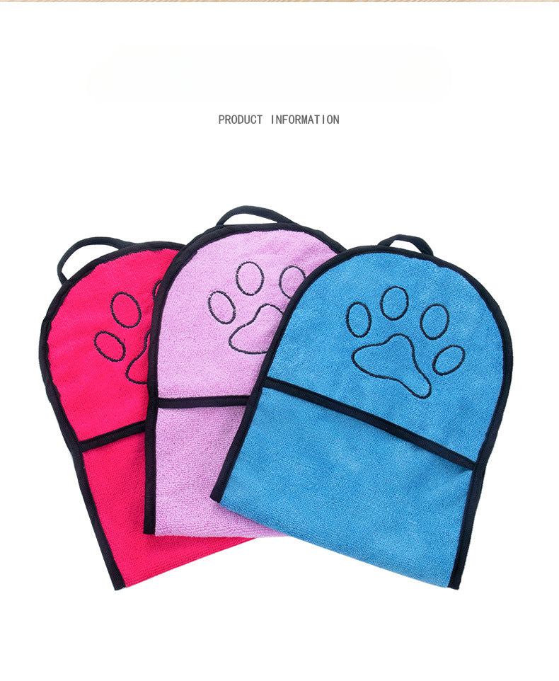 Soft Dog Bath Robe Towel Quick Dry Pet Towel Fiber Absorbent Cat Bath Towel Convenient Pet Cleaning Washcloth Dog Accessories