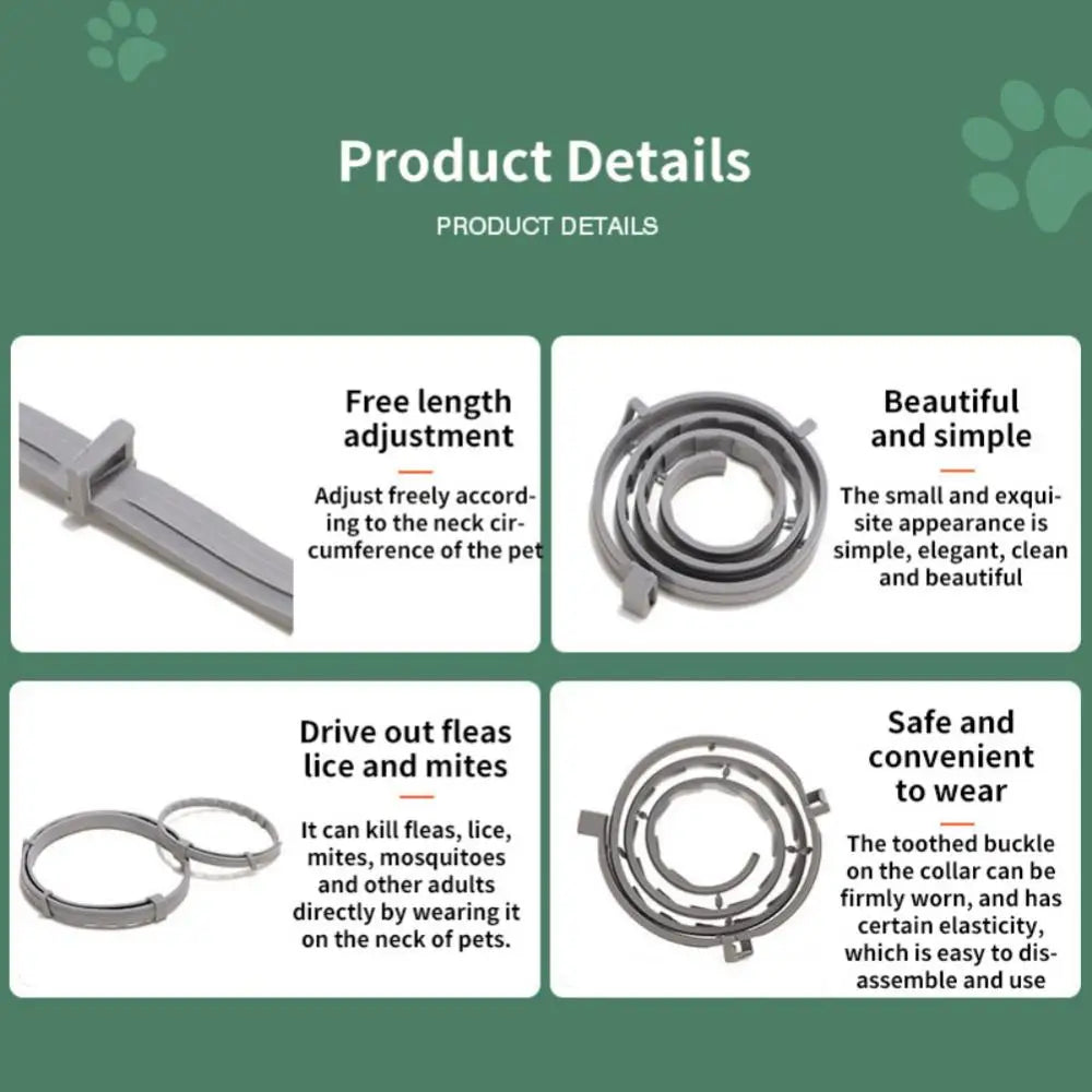 Pet Anti Flea Collar Adjustable Antiparasitic Cat Dog Necklace Portable Outdoor Anti-mosquito & Insect Repellent Pet Supplies