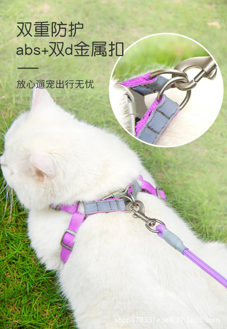 Miniso Kawaii Reflective Luminous Harness Hello Kitty Cartoon Pet Leash Kuromi Cute Prevent Breaking Away Vest Fashion New Style