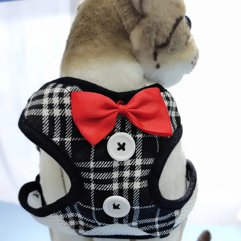 Elegant Bow Dog Collars Necktie Traction Rope Christmas Pet Harness for Small Medium Dogs Cat Chest Strap Dog Accessories Gifts