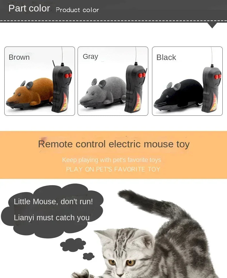 Rat Funny Cat Toy with Remote Control Funny Pet Cat Toy Wireless Controlled Toy Rat Interactive Toys Cat Teaser Toy Pet Supplies
