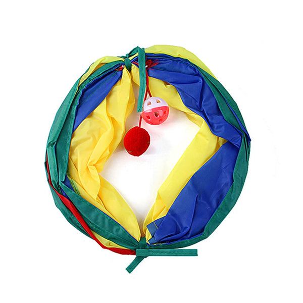 Cat Rainbow Tunnels Tubes Colorful Foldable Drill Bucket Tunnel Interactive Cat Toy Play Tent Pet Supplies Cat Accessories