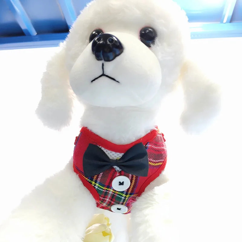 Elegant Bow Dog Collars Necktie Traction Rope Christmas Pet Harness for Small Medium Dogs Cat Chest Strap Dog Accessories Gifts