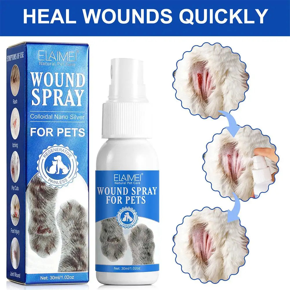 Pets Cats Dogs Prevent Infection Stop Bleeding Minor Skin Wounds Scalds Burns Scratches Topical Use Wound Care Spray