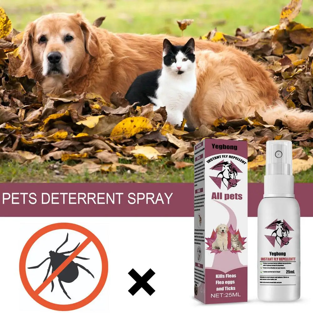 25ml Pet Insect Repellent Spray Drive Away Lice Fleas Ticks Steriliza-tion Relieve Skin Itching Suitable For Deworming Dogs Cats