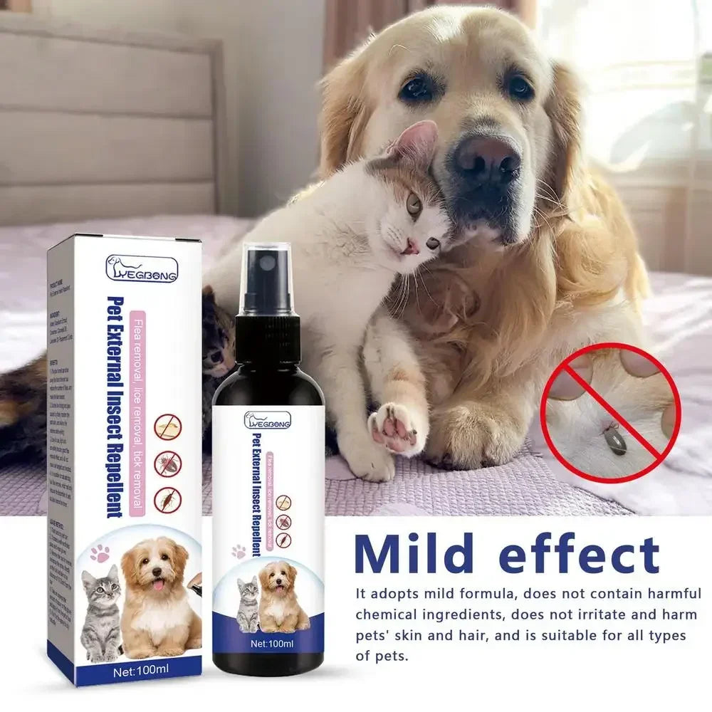 Pet Dog Cat Anti Flea Drops 100ml Insectcide Flea Lice Insect Remover Spray Flea And Tick Concentrate Formula Pet Flea Remover