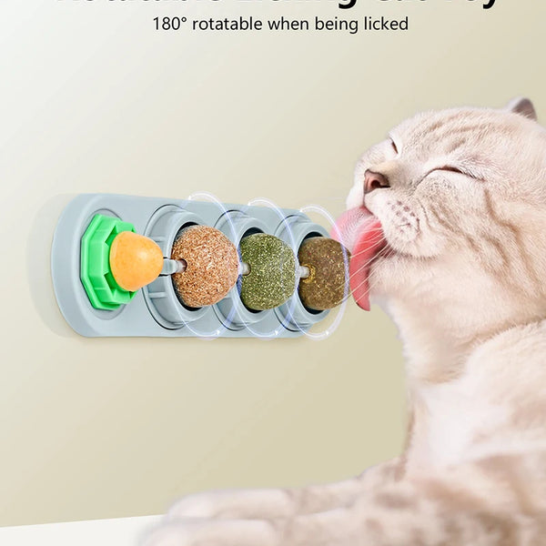 Catnip Toys Silvervine Balls Teeth Cleaning Dental Wall Treats Extra Cat Energy Ball Edible Cats Lick Healthy Kitten Chew