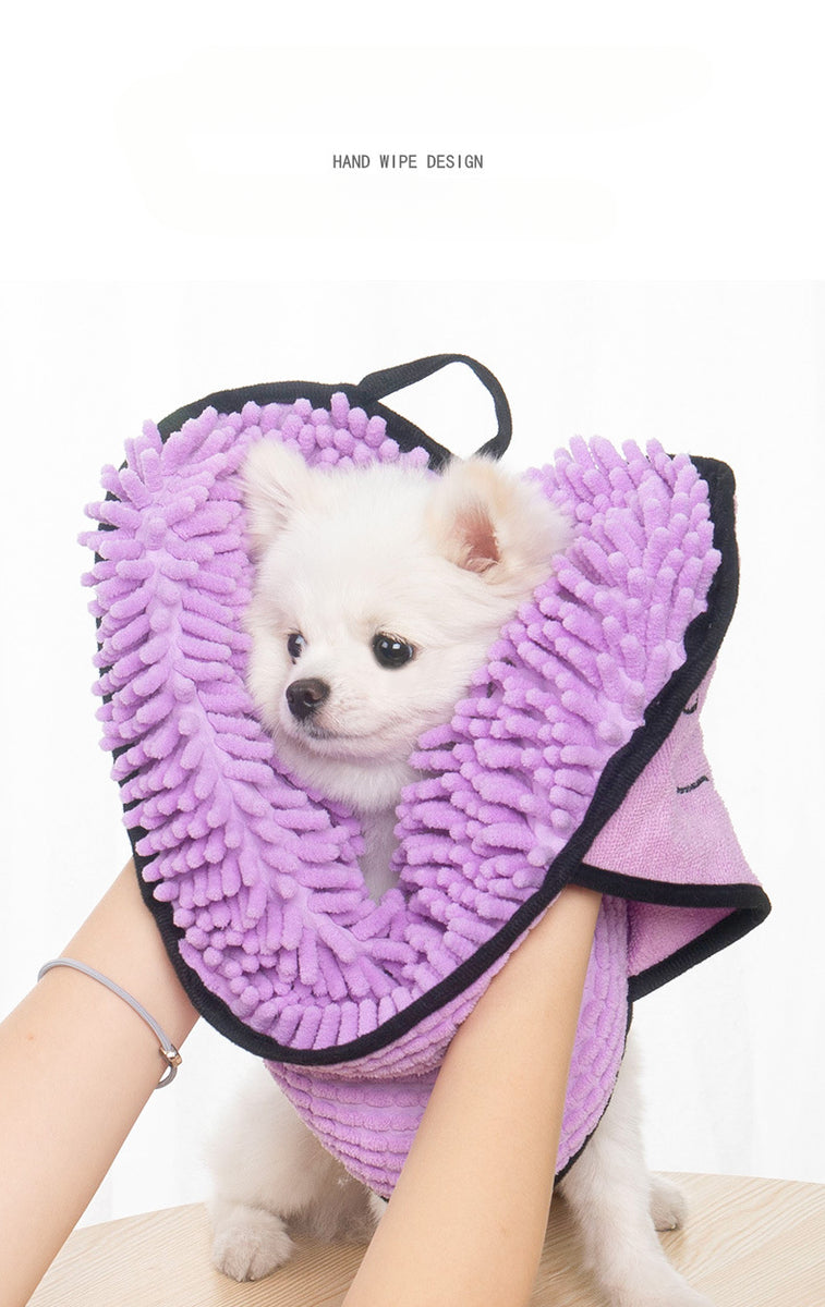 Soft Dog Bath Robe Towel Quick Dry Pet Towel Fiber Absorbent Cat Bath Towel Convenient Pet Cleaning Washcloth Dog Accessories