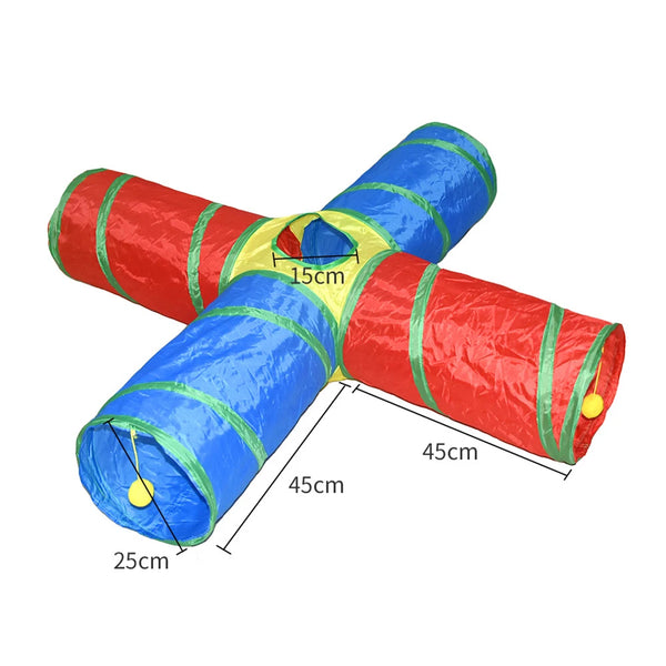 Cat Rainbow Tunnels Tubes Colorful Foldable Drill Bucket Tunnel Interactive Cat Toy Play Tent Pet Supplies Cat Accessories