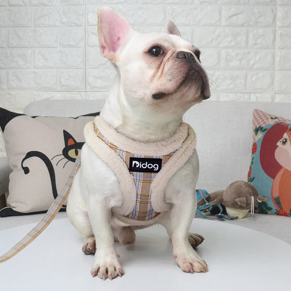 Soft Dog Cat Harness Vest No Pull Padded Pet Chihuahua Puppy Harness Leash Set Adjustable for Small Medium Dogs French Bulldog