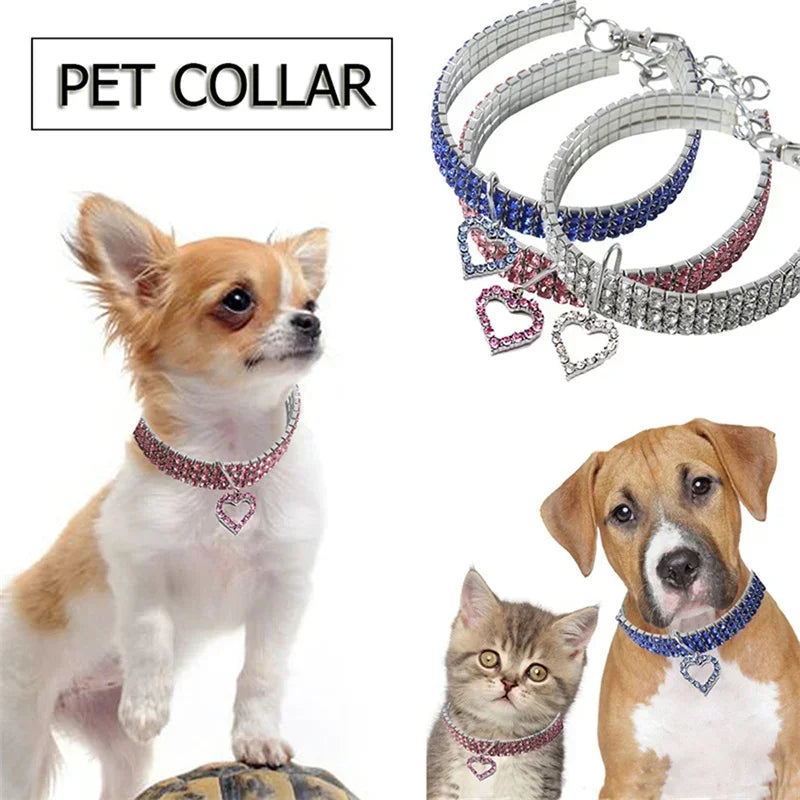 Dog Collars Bling Rhinestone Pet Crystal Diamond Collar For Dogs Cats Leashes Necklace Dog Accessories Pet Supplies