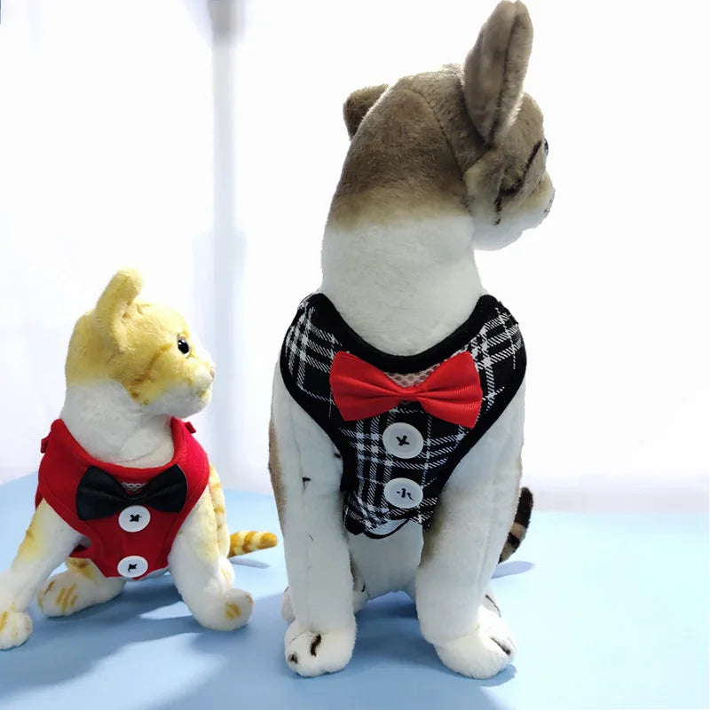 Elegant Bow Dog Collars Necktie Traction Rope Christmas Pet Harness for Small Medium Dogs Cat Chest Strap Dog Accessories Gifts