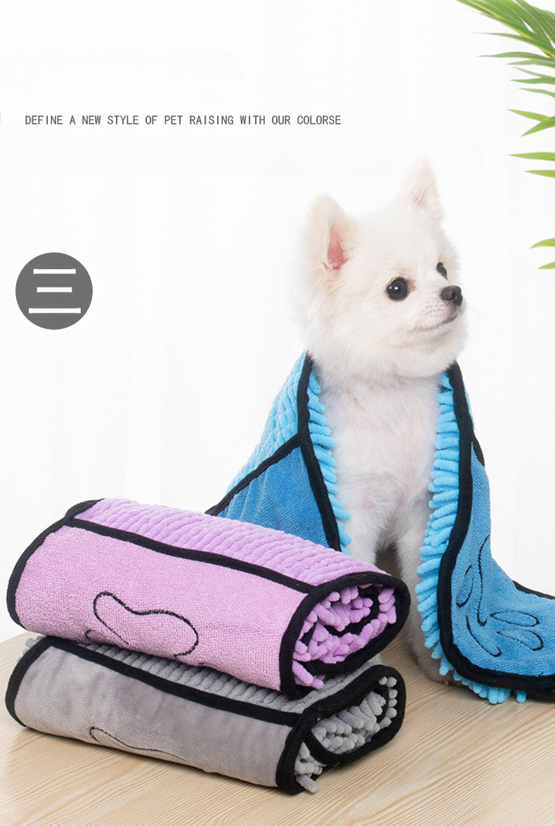 Soft Dog Bath Robe Towel Quick Dry Pet Towel Fiber Absorbent Cat Bath Towel Convenient Pet Cleaning Washcloth Dog Accessories