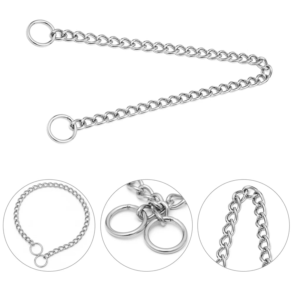Pet Dog Chain Training Collar Adjustable Stainless Steel Choke Collar Pet Accessories 21.6in Dog Supplies