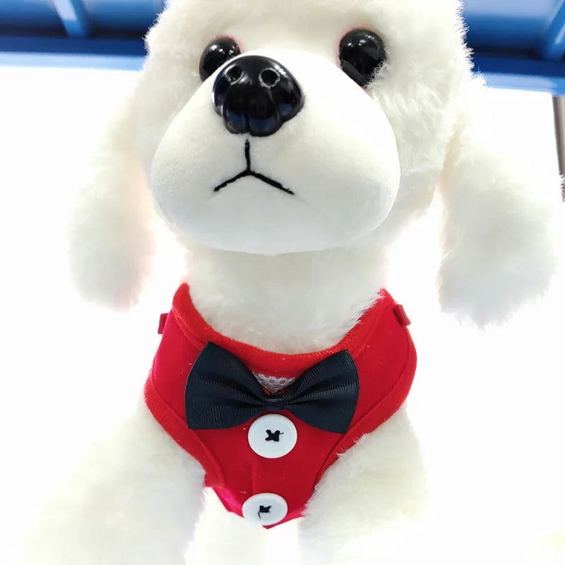 Elegant Bow Dog Collars Necktie Traction Rope Christmas Pet Harness for Small Medium Dogs Cat Chest Strap Dog Accessories Gifts