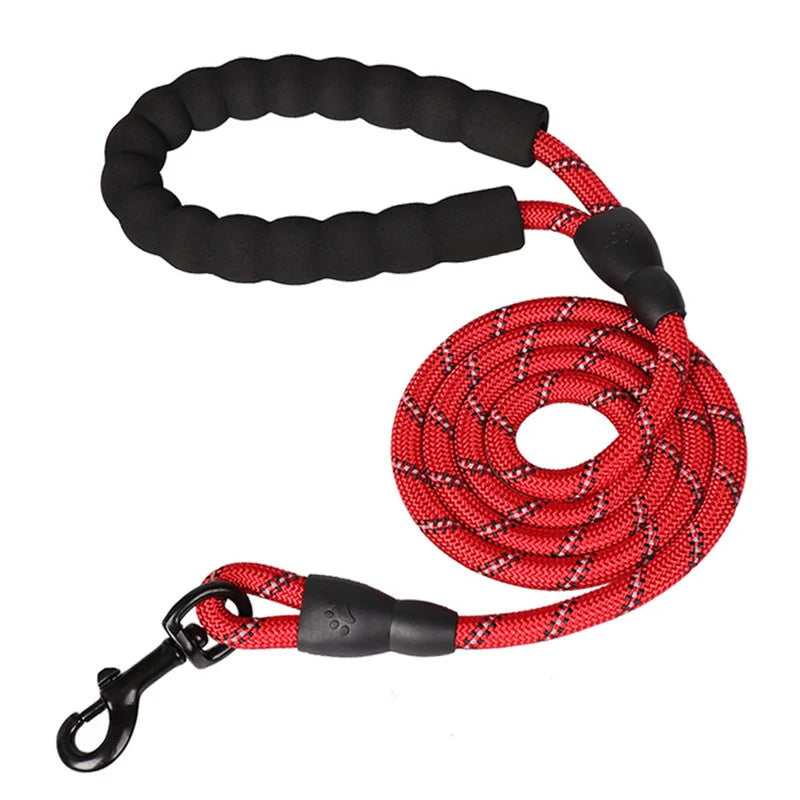 Dog Training Traction Rope 120/150/200/300CM Strong Leather Soft Handle Dog Leather Outdoor Pet Training Rope for Large Dogs