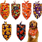 Dog Bandanas for Halloween,6Pcs Pet Triangle Bibs Scarf Autumn Cute Dog Bandanas Pumpkin Bat Spider Pet Scarf Accessories for Small Dogs Cats Pets(Random Color)