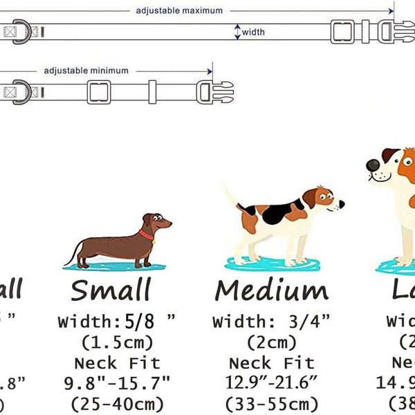 Christmas Dog Collar - Premium Adjustable Dog Collar for Small Medium Large Dogs (Christmas, S)