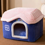 Foldable Cat House Outdoor Waterproof Pet House for Small Dogs Kitten Puppy Cave Nest with Pets Pad Dog Cat Bed Tent Supplies